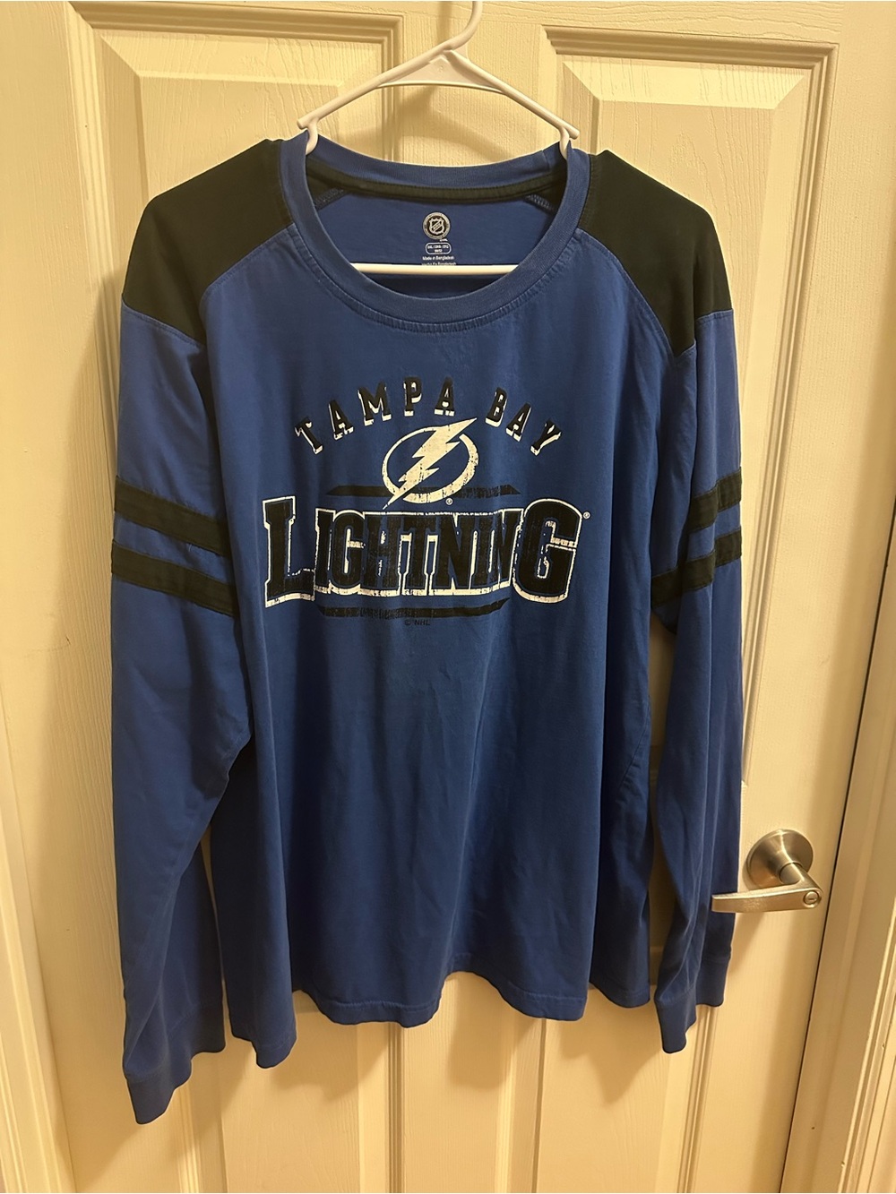 NHL Tampa Bay Lightning Blue & Black Long Sleeve Tee